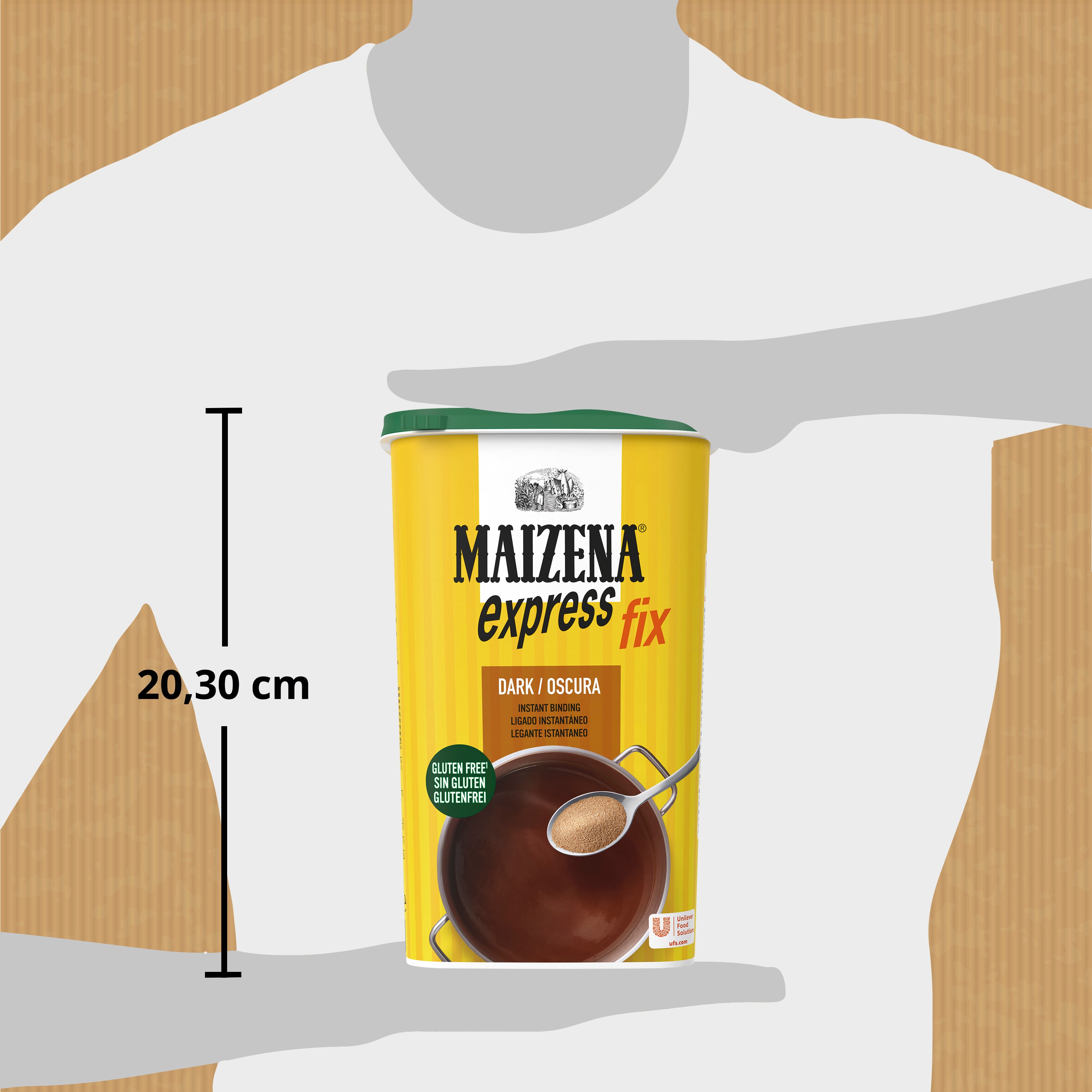 Maizena Express Harina Fina de Fécula de Patata Espesante Oscuro sin gluten bote 1kg - Maizena® Express, tu espesante instantáneo para texturizar salsas de forma gradual y controlada.